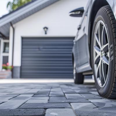 Car parked in home's driveway